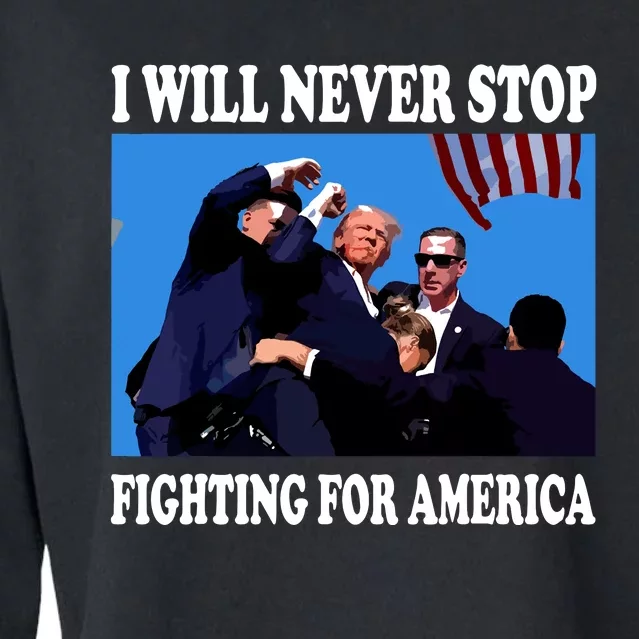 I Will Never Stop Fighting For America Cropped Pullover Crew