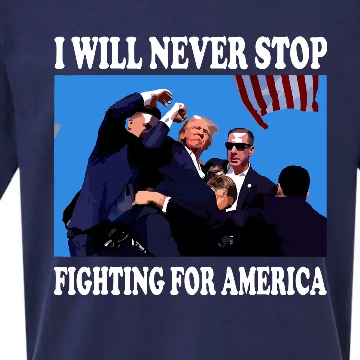 I Will Never Stop Fighting For America Sueded Cloud Jersey T-Shirt