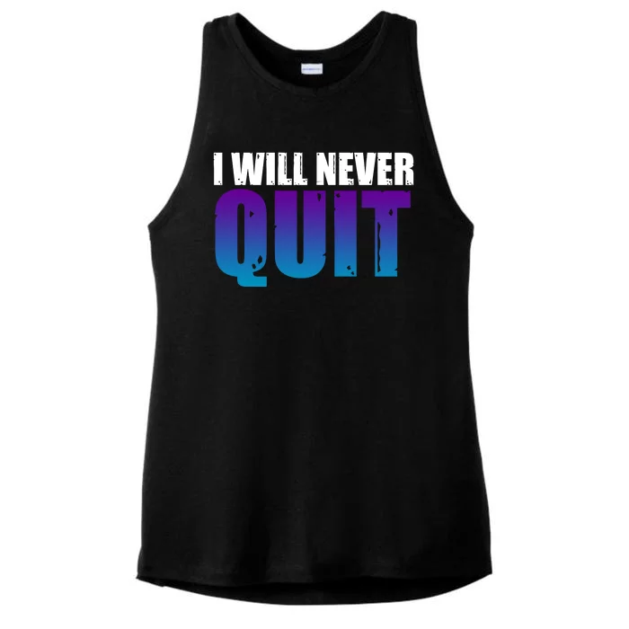 I Will Never Quit Suicide Prevention Ladies Tri-Blend Wicking Tank