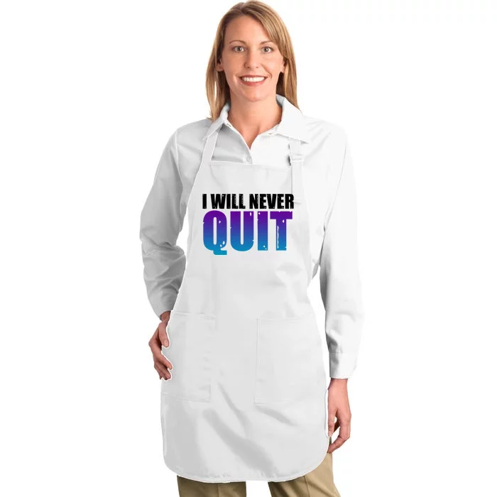 I Will Never Quit Suicide Prevention Full-Length Apron With Pocket