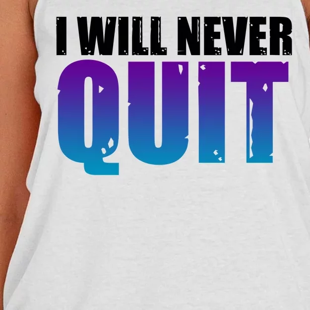 I Will Never Quit Suicide Prevention Women's Knotted Racerback Tank