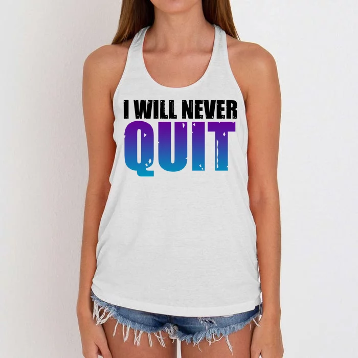 I Will Never Quit Suicide Prevention Women's Knotted Racerback Tank