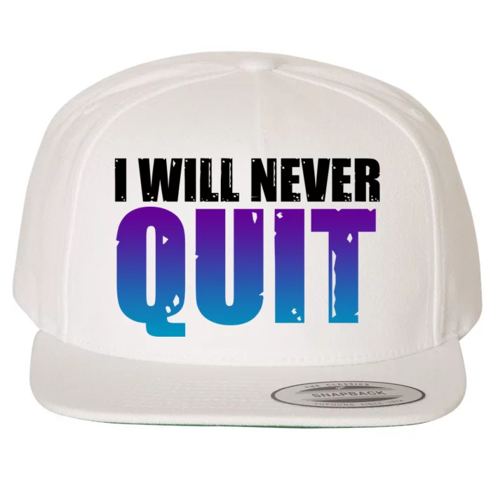 I Will Never Quit Suicide Prevention Wool Snapback Cap