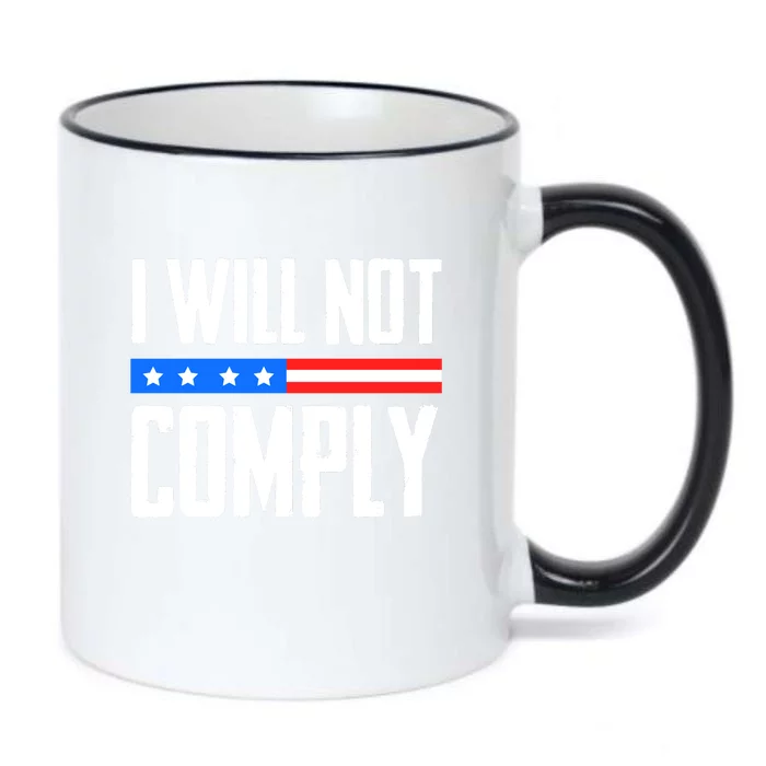 I Will Not Comply No Mandates American Flag Medical Freedom Black Color Changing Mug