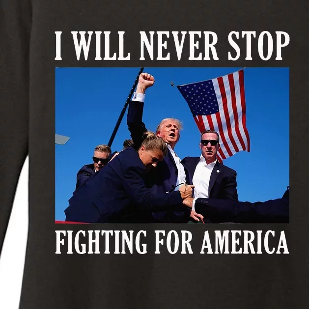 I Will Never Stop Fighting For America Womens CVC Long Sleeve Shirt