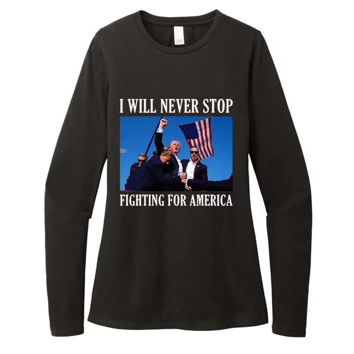 I Will Never Stop Fighting For America Womens CVC Long Sleeve Shirt