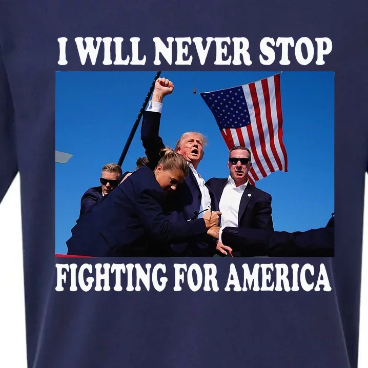 I Will Never Stop Fighting For America Sueded Cloud Jersey T-Shirt