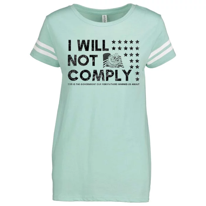 I Will Not Comply Gadsden Flag Patriotic Enza Ladies Jersey Football T-Shirt