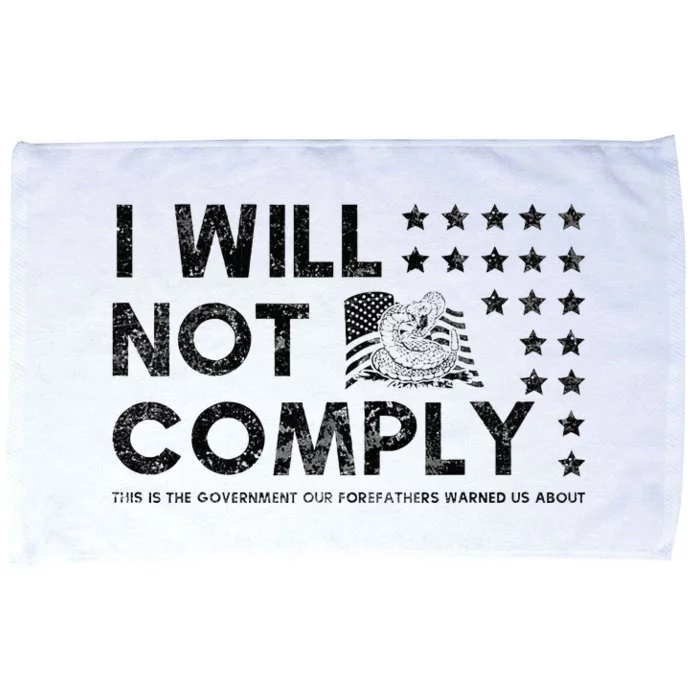 I Will Not Comply Gadsden Flag Patriotic Microfiber Hand Towel