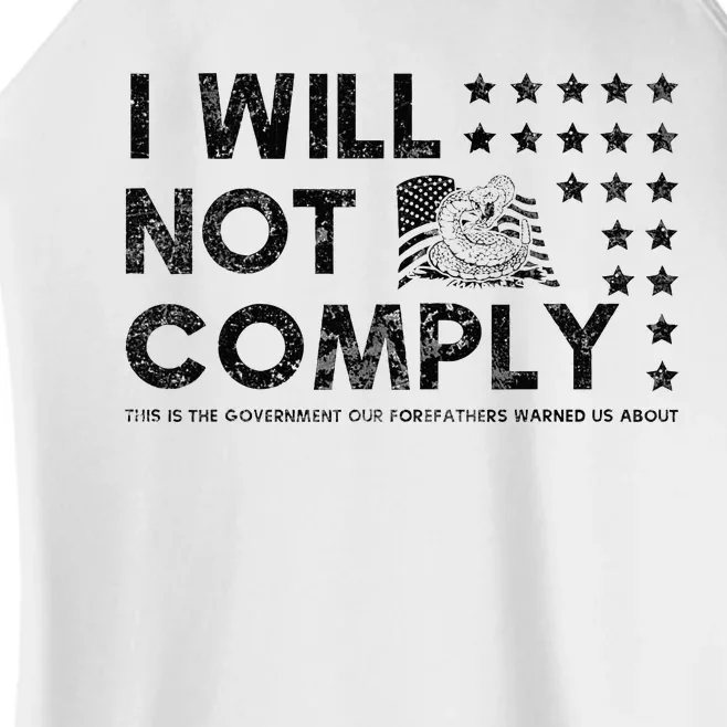 I Will Not Comply Gadsden Flag Patriotic Women’s Perfect Tri Rocker Tank