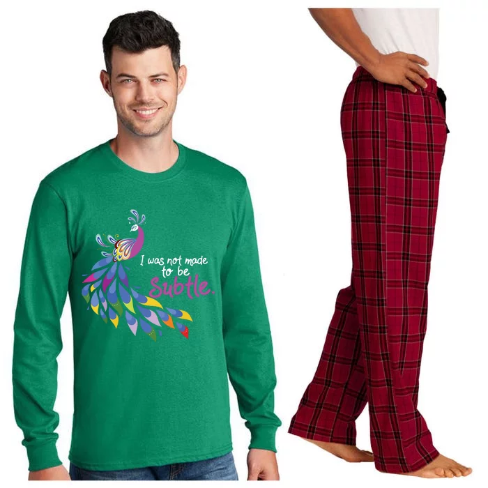 I Was Not Made To Be Subtle Peacock Long Sleeve Pajama Set