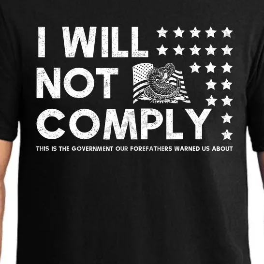 I Will Not Comply Gadsden Flag Patriotic Pajama Set