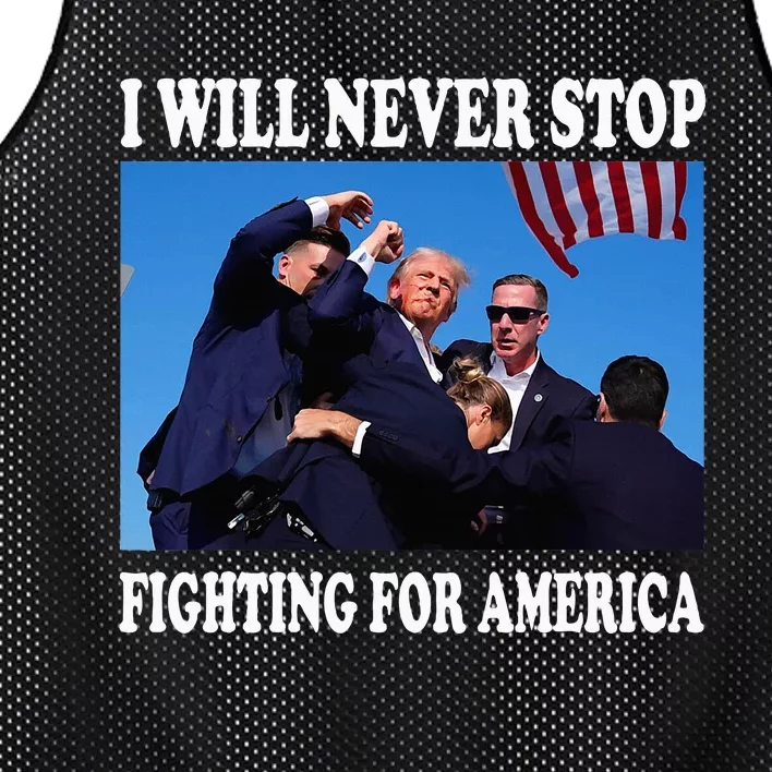 I Will Never Stop Fighting For America Mesh Reversible Basketball Jersey Tank