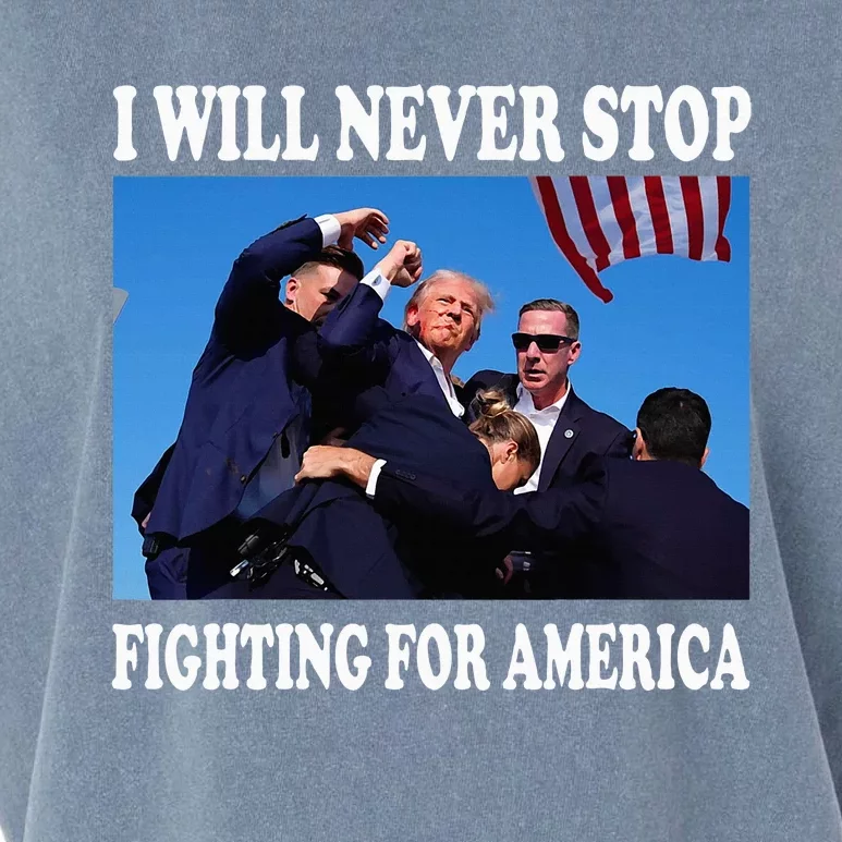 I Will Never Stop Fighting For America Garment-Dyed Women's Muscle Tee