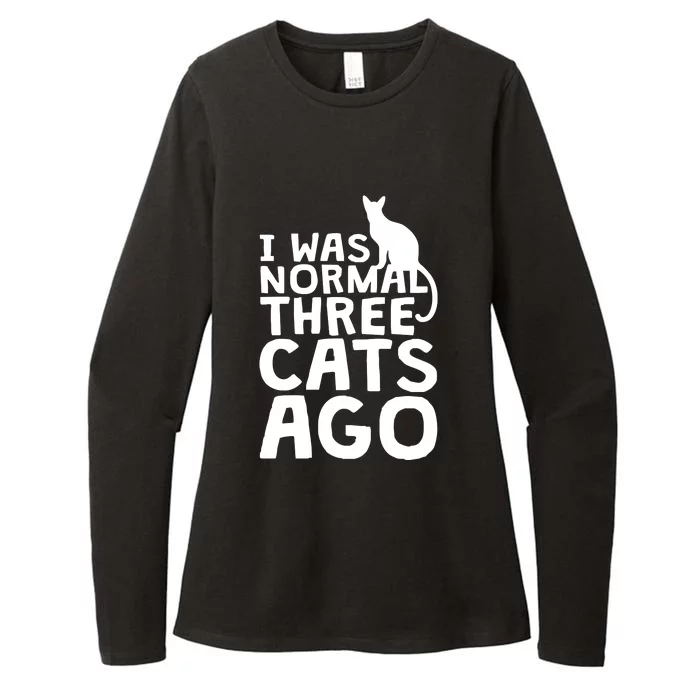 I Was Normal Three Cats Ago LOL Funny Cat Womens CVC Long Sleeve Shirt