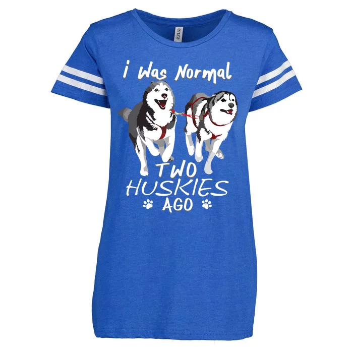 I Was Normal 2 Siberian Huskies Ago Awesome Cute Dog Enza Ladies Jersey Football T-Shirt