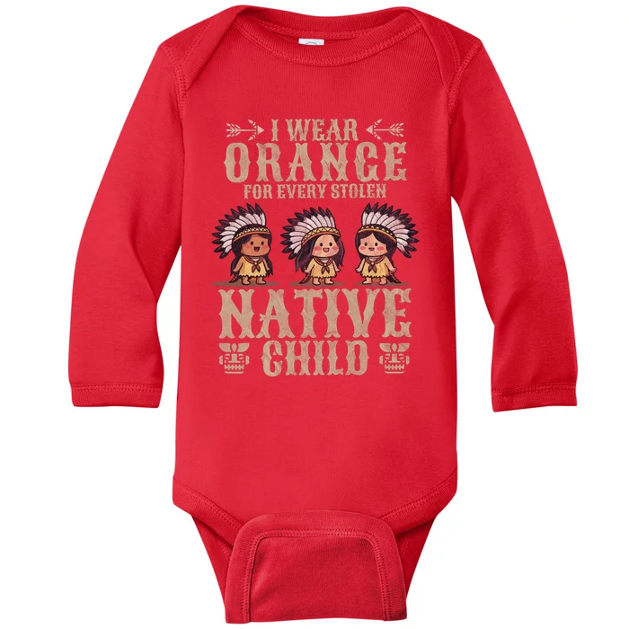 I Wear Orange For Every American Native Child Indian Pride Baby Long Sleeve Bodysuit