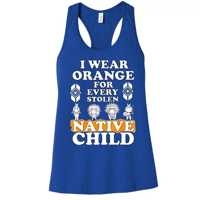 I Wear Orange For Every American Native Child Indian Pride Women's Racerback Tank