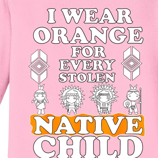 I Wear Orange For Every American Native Child Indian Pride Baby Long Sleeve Bodysuit