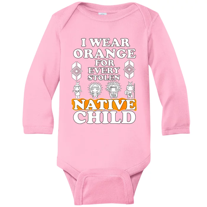 I Wear Orange For Every American Native Child Indian Pride Baby Long Sleeve Bodysuit