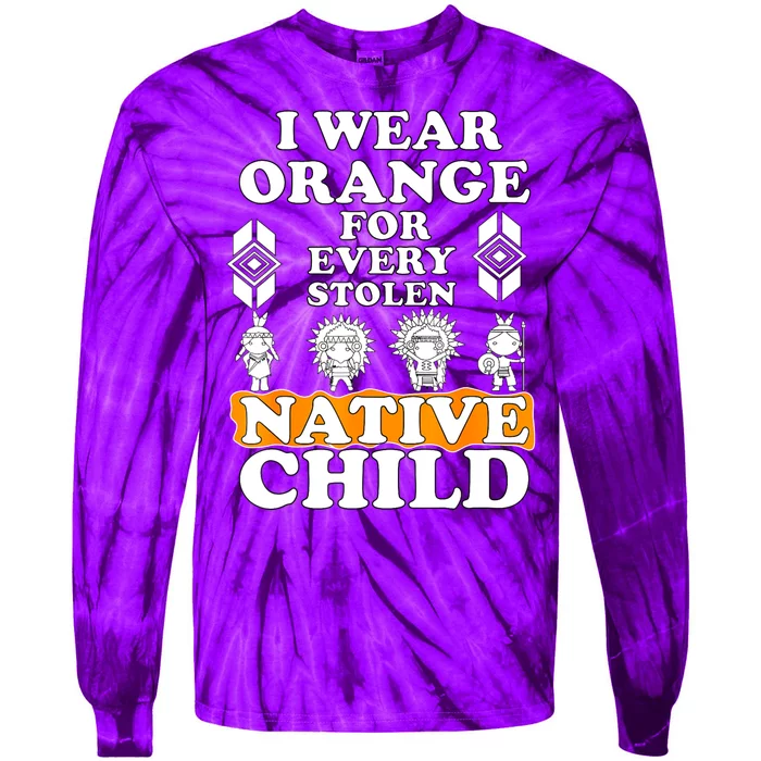 I Wear Orange For Every American Native Child Indian Pride Tie-Dye Long Sleeve Shirt