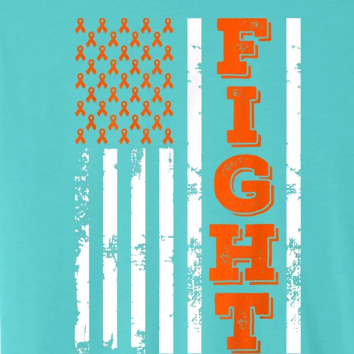 I Wear Orange Fight Kidney Cancer Awareness American Flag ChromaSoft Performance T-Shirt