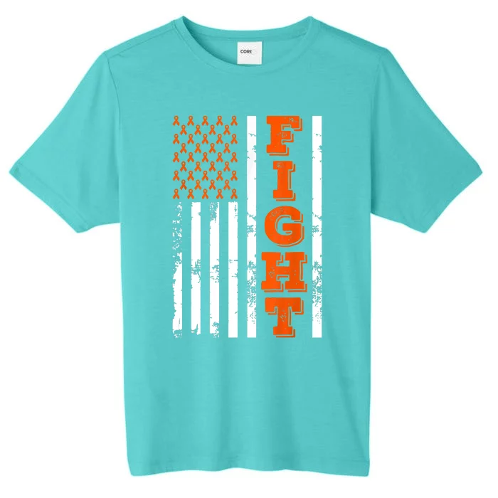 I Wear Orange Fight Kidney Cancer Awareness American Flag ChromaSoft Performance T-Shirt