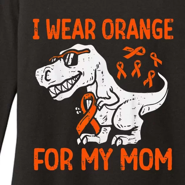 I Wear Orange For My Mom Dinosaur Multiple Sclerosis Womens CVC Long Sleeve Shirt