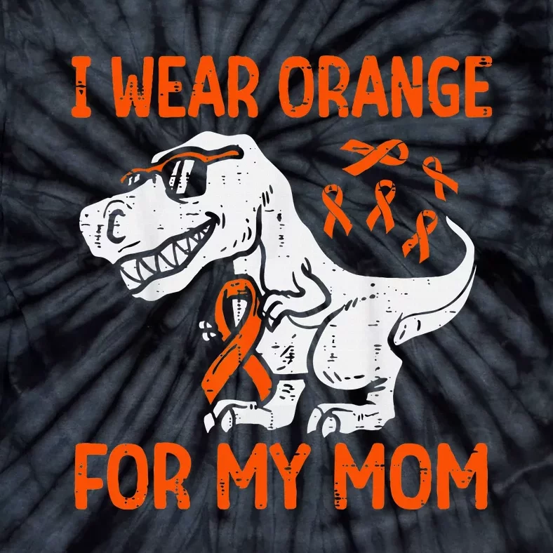 I Wear Orange For My Mom Dinosaur Multiple Sclerosis Tie-Dye T-Shirt