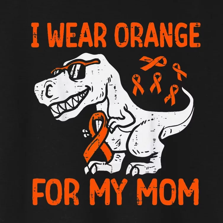 I Wear Orange For My Mom Dinosaur Multiple Sclerosis Women's Crop Top Tee