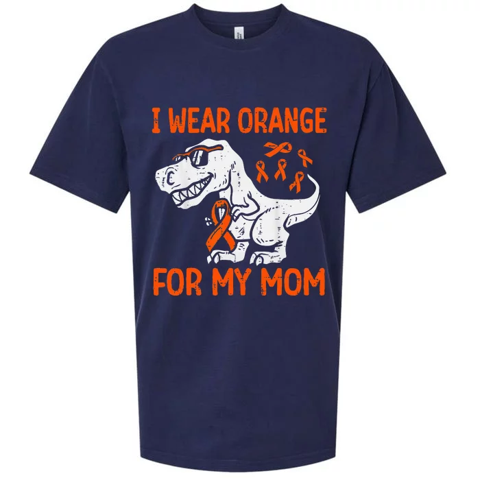 I Wear Orange For My Mom Dinosaur Multiple Sclerosis Sueded Cloud Jersey T-Shirt