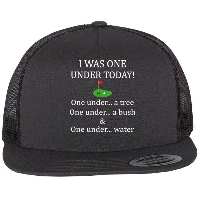 I Was One Under Today, Funny Golf Golfer Lovers Game Tee TShirt Flat Bill Trucker Hat