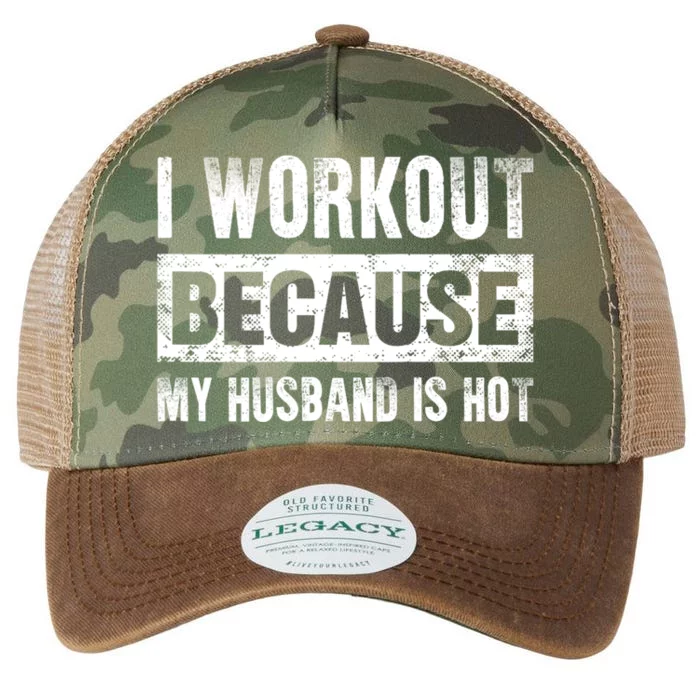 I Work Out Because My Husband Is Hot Funny Workout Legacy Tie Dye Trucker Hat