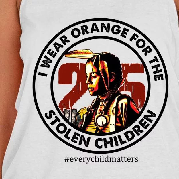 I Wear Orange For Stolen Children Every Child Matters Women's Knotted Racerback Tank