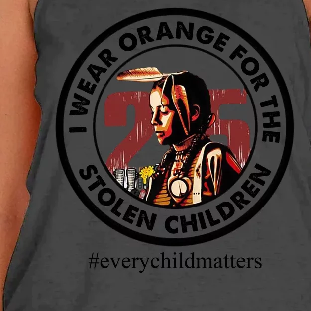 I Wear Orange For The Stolen Children Every Child Matters Women's Knotted Racerback Tank