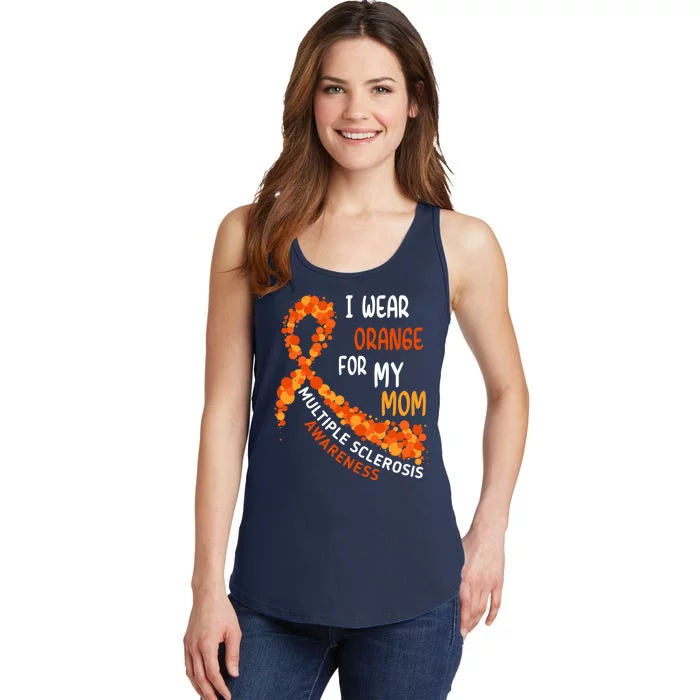 I Wear Orange For My Mom Multiple Sclerosis Awareness Ladies Essential Tank