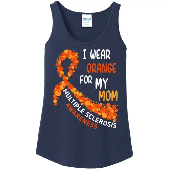 I Wear Orange For My Mom Multiple Sclerosis Awareness Ladies Essential Tank