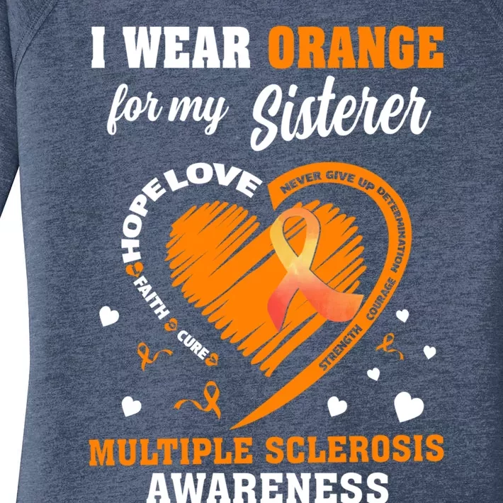 I Wear Orange For My Sister Multiple Sclerosis Ms Cool Gift Women's Perfect Tri Tunic Long Sleeve Shirt