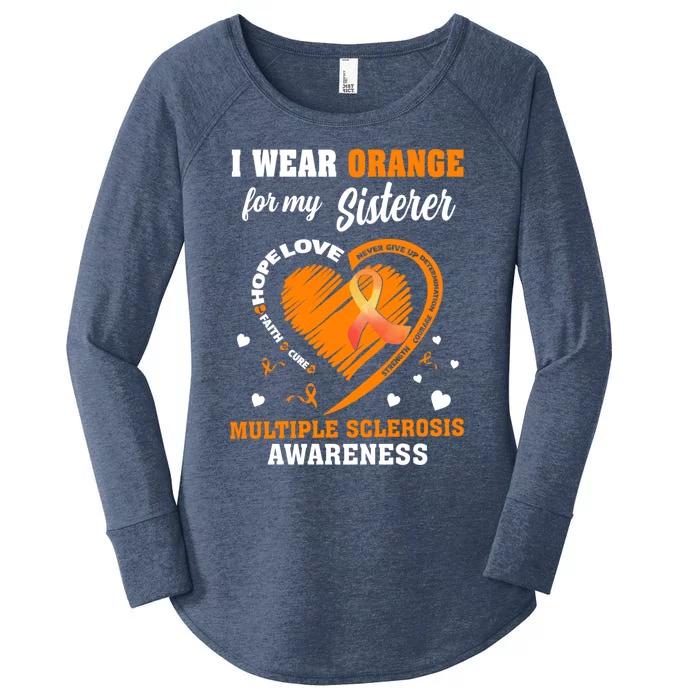 I Wear Orange For My Sister Multiple Sclerosis Ms Cool Gift Women's Perfect Tri Tunic Long Sleeve Shirt