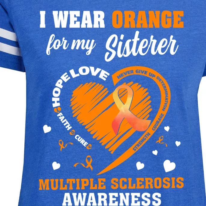 I Wear Orange For My Sister Multiple Sclerosis Ms Cool Gift Enza Ladies Jersey Football T-Shirt