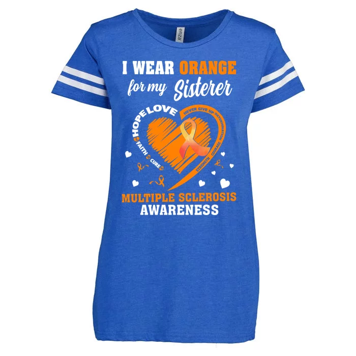 I Wear Orange For My Sister Multiple Sclerosis Ms Cool Gift Enza Ladies Jersey Football T-Shirt