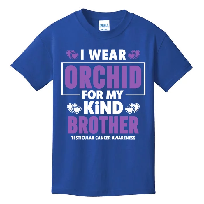 I Wear Orchid For My Brother Gift Testicular Cancer Awareness Gift Kids T-Shirt