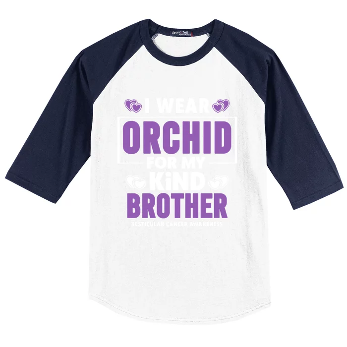 I Wear Orchid For My Brother Gift Testicular Cancer Awareness Gift Baseball Sleeve Shirt