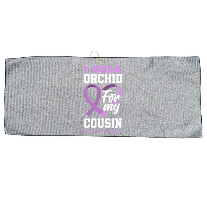 I Wear Orchid For My Cousin Testicular Cancer Awareness Gift Large Microfiber Waffle Golf Towel