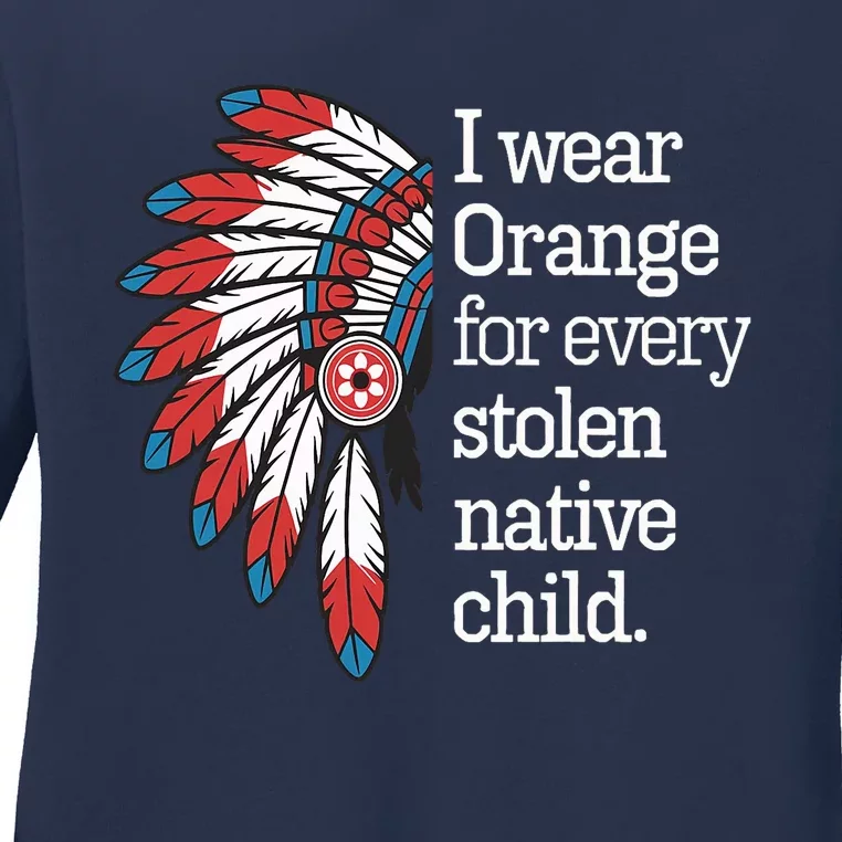 I Wear Orange For Every American Native Child Ladies Long Sleeve Shirt