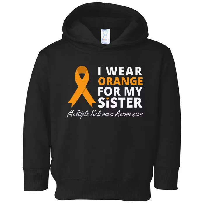 I Wear Orange For My Sister MS Awareness Ribbon Toddler Hoodie