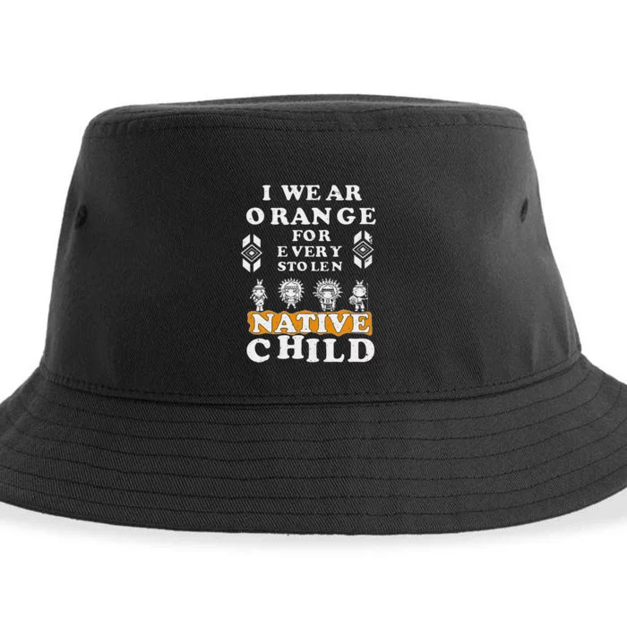 I Wear Orange For Every American Native Child Indian Prid Gift Sustainable Bucket Hat