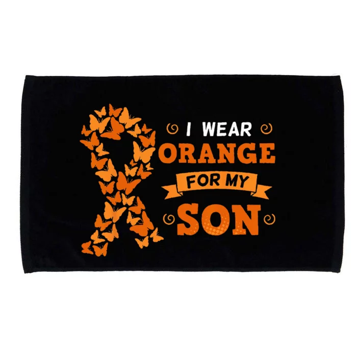 I Wear Orange For My Son Leukemia Blood Cancer Cells Patient Microfiber Hand Towel