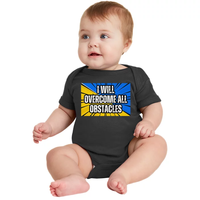 I Will Overcome All Obstacles Inspirational Motivational Baby Bodysuit