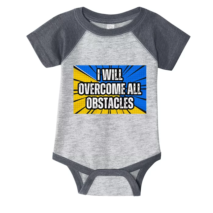 I Will Overcome All Obstacles Inspirational Motivational Infant Baby Jersey Bodysuit